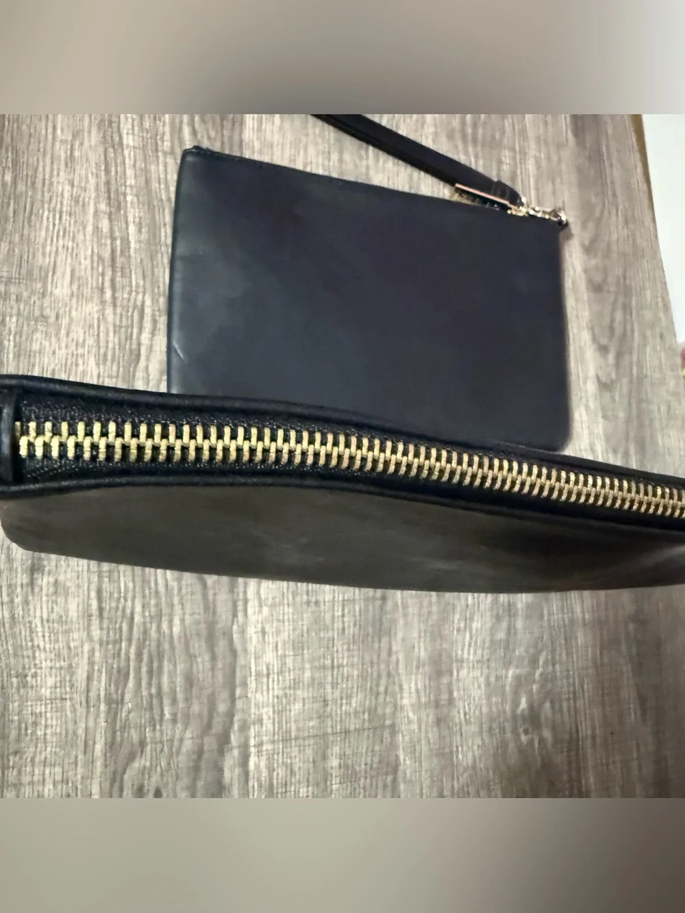 2 Peace Love World Black Embossed Leather Clutch Wristlets